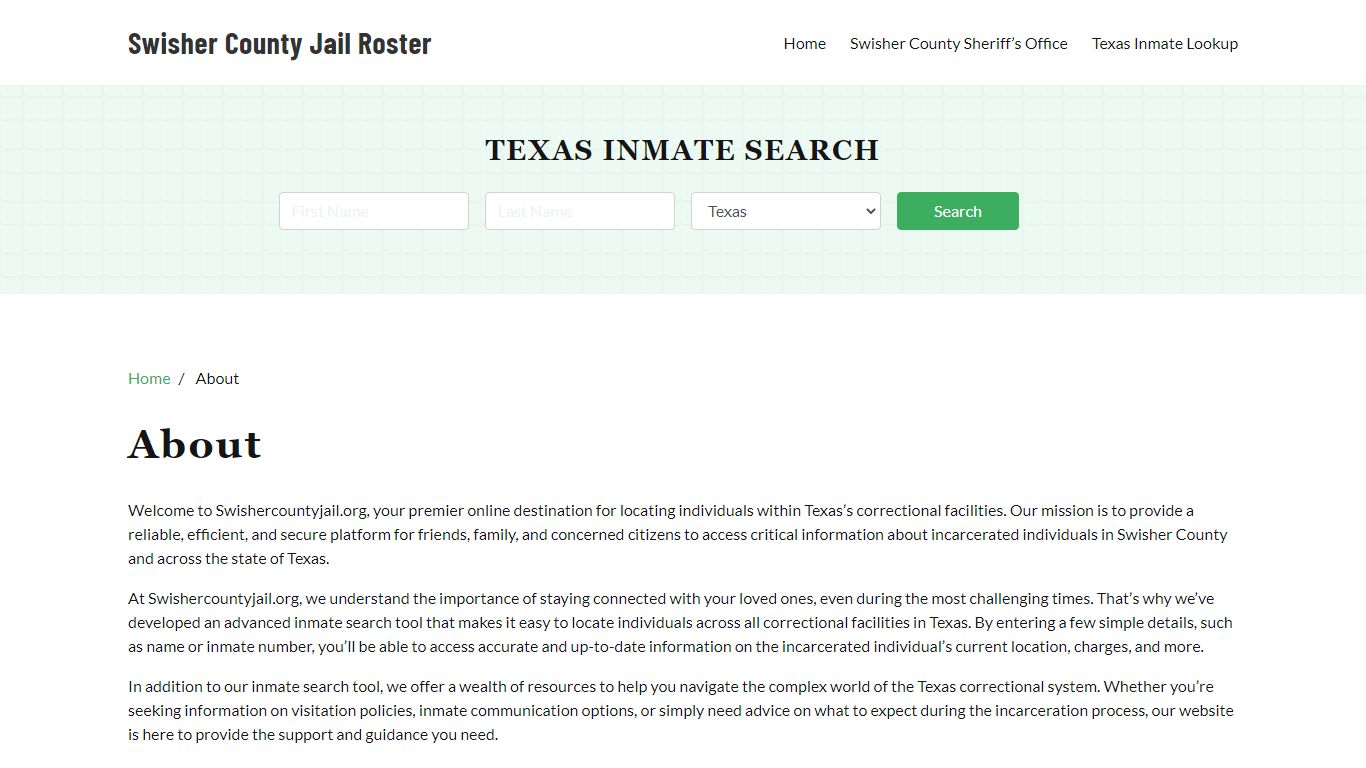 About - swishercountyjail.org